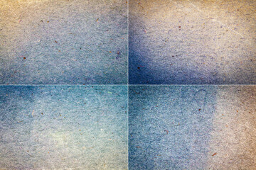 Collection of blue and yellow handmade craft paper texture backgrounds