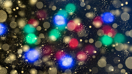 Obraz na płótnie Canvas Christmas abstract background with bokeh and golden snowflakes