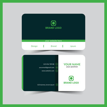 Professional elegant blue and green modern business card design corporate template
