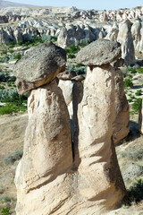 Cappadocia's Eroded Rocks Close View In Cavusin Town