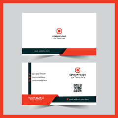 Professional elegant red and white modern business card design template