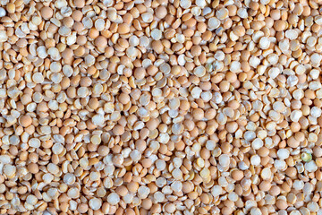 Raw, dry and not cooked porridge of peas on the table