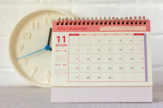 Hello November 2022.Desktop calendar for planning and managing each date.