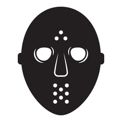 Vintage retro vwinter sport hockey mask. Can be used like emblem, logo, badge, label. mark, poster or print. Monochrome Graphic Art. Vector Illustration. Engraving