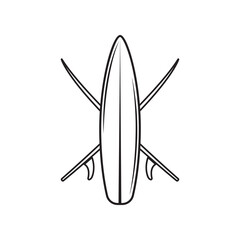 Vintage retro surfing summer surfing board wood. Can be used like emblem, logo, badge, label. mark, poster or print. Monochrome Graphic Art. Vector