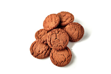chocolate cookies isolated on white background