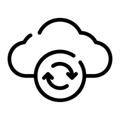 cloud sync line icon