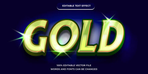 Gold esport text effect, modern font style with green and white gold color