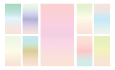 Set of multicolor Pastel gradient background. Soft pastel gradient background Template. Modern screen gradient for web 
