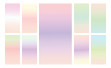 Set of multicolor Pastel gradient background. Soft pastel gradient background Template. Modern screen gradient for web 
