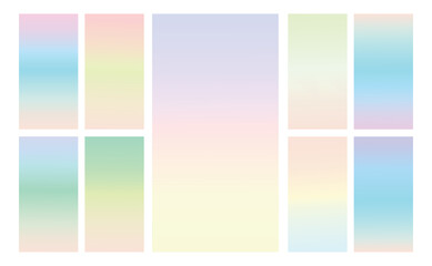 Fototapeta premium Set of multicolor Pastel gradient background. Soft pastel gradient background Template. Modern screen gradient for web 