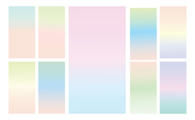 Set of multicolor Pastel gradient background. Soft pastel gradient background Template. Modern screen gradient for web 
