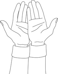 Hand Gesture Line Illustration Drawing