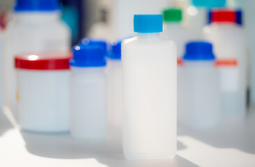 Plastic container for storing chemicals and food additives