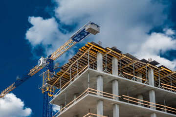 Crane and formwork in residential construction