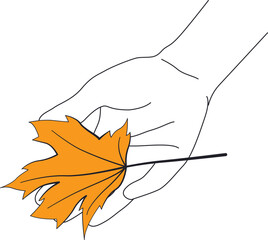 Hand with Maple Leaf Illustration