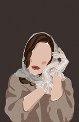 Portrait illustration. Fashion and beauty illustration of woman 