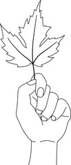 Hand with Maple Leaf Line 