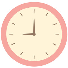 Pink Minimal Style Analog Wall Clock Illustration