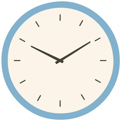 Blue Minimal Style Analog Wall Clock Illustration