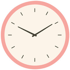 Pink Minimal Style Analog Wall Clock Illustration