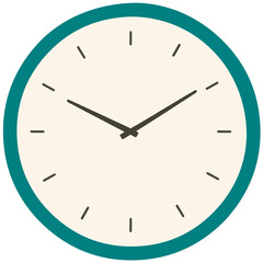 Green Minimal Style Analog Wall Clock Illustration