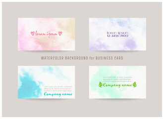 Naklejka na ściany i meble business cards template. watercolor vector background