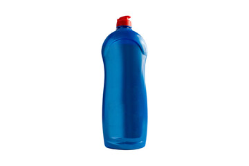 Blue plastic detergent bottle, png