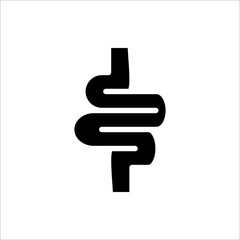 Intestines icon vector, digestion system symbol.