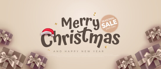 Fototapeta na wymiar Merry christmas special promo suitable for christmas banner sale