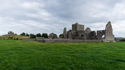 Fototapeta na wymiar panorama view of the Cistercian Hore Abbey ruins near the Rock of Cashel in County Tipperary of Ireland