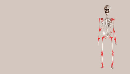 Obraz premium Bone diseases, joints pain on medical banner background