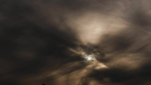 Smoky Cloudy Sun Time Lapse Sunset