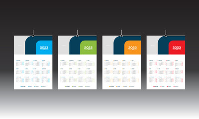 2023 wall vector calendar design