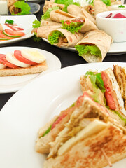Club sandwich & sharma food