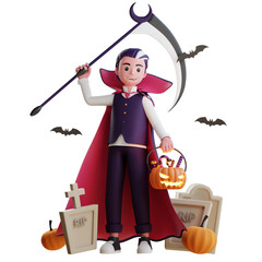 3D Character Halloween Vampire Illustration