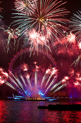 Festive fireworks during New year
