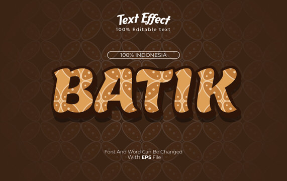 batik editable text effect with batik patern background 