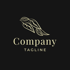 Bird leaf logo design template