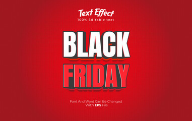 Fototapeta premium editable 3d black friday text effect with red background 