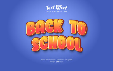 editable 3d back to school text effect