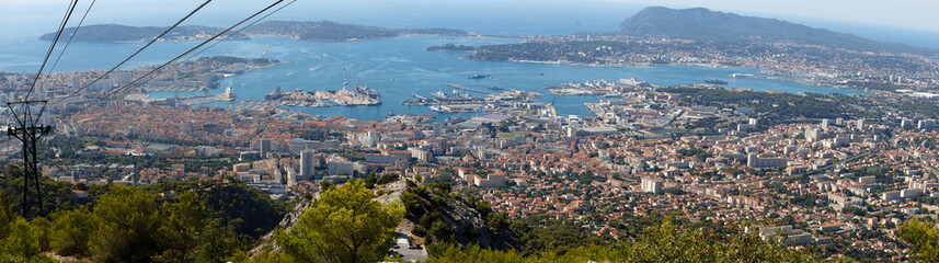 Fototapeta premium A scenic view of the city of Toulon from a hill called Mount Faron .