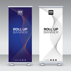 Vertical Banner Design. Business Roll Up. Banner Template. Vector illustration. roll up brochure flyer banner design. modern x-banner
