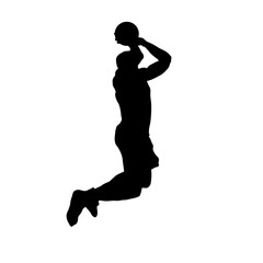 Fototapeta na wymiar basketball player silhouette - vector icon
