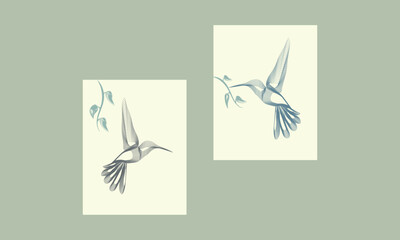 Colibri with a tree branch