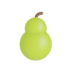 3d rendering. Pear on a white background