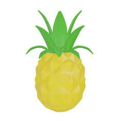 3d rendering. Pineapple on a white background