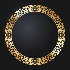 Beautiful round golden frame. Festive design. Gold border. Round frames vector.