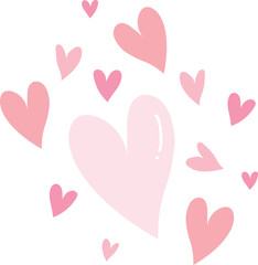 Pink Heart Shapes on White Background. - 536593758