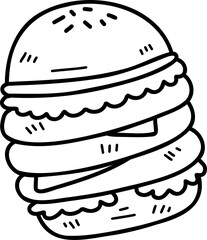 Hand Drawn delicious hamburgers illustration